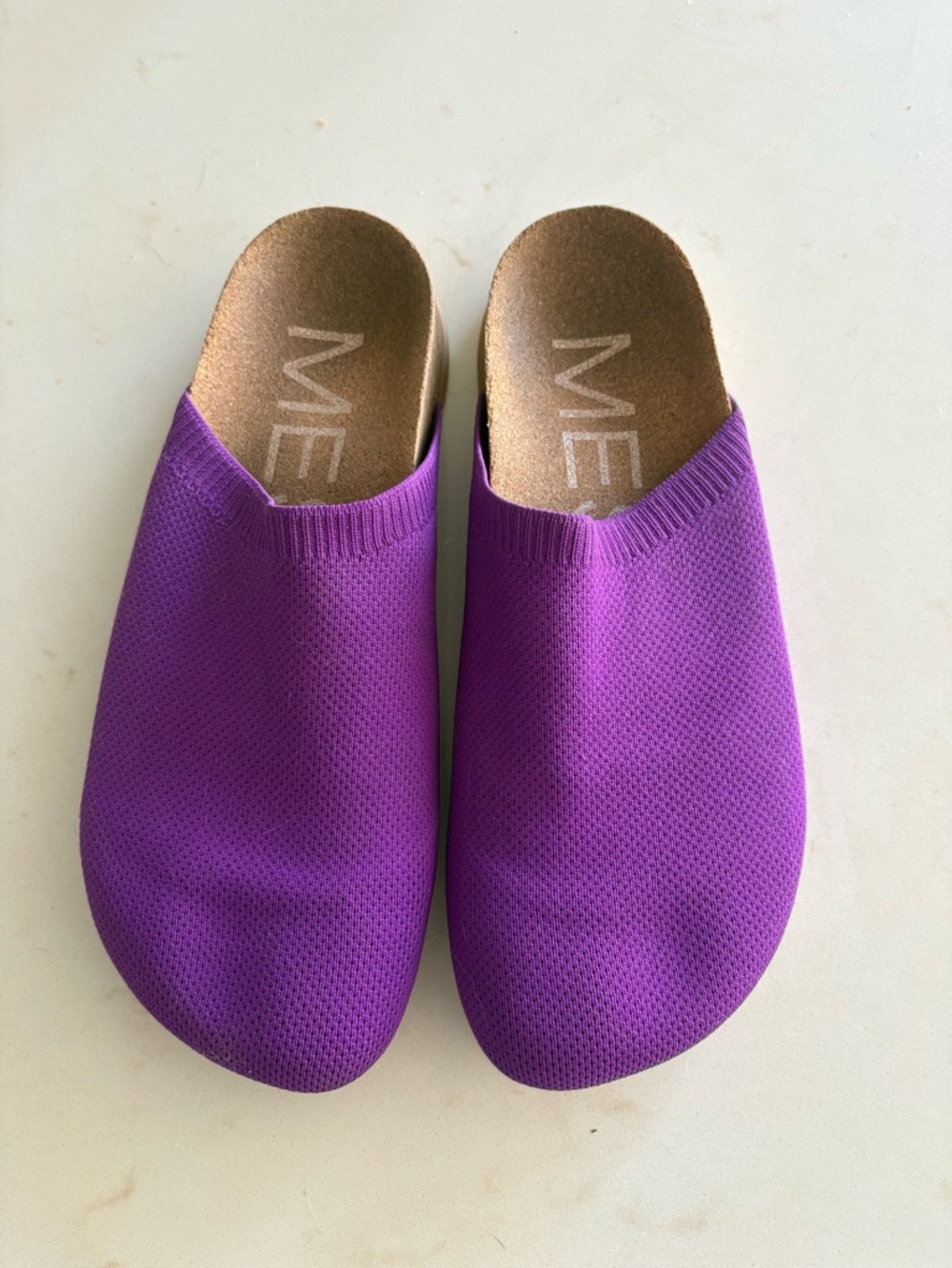 Purple Knit Slip-On Clogs / house shoes
